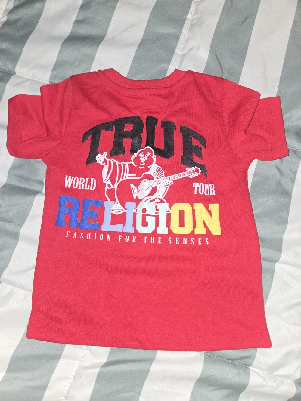 Brand New True Religion Red Kids Graphic Tee with Multicolor Logo